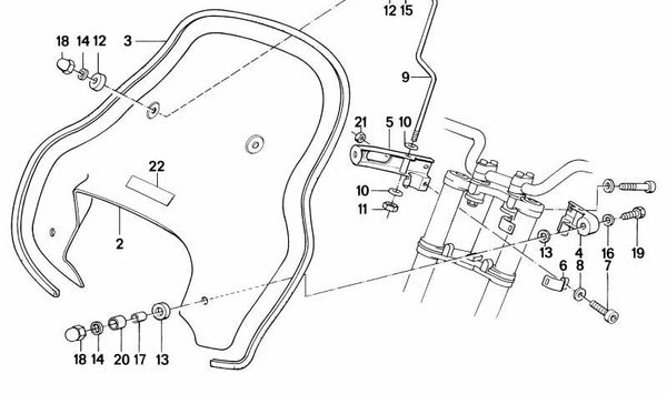 Arandela OEM 46632300376 para motos BMW K100 RS/RT/LT, K75, K75 C/S/RT (K589, K569). Original BMW Motorrad.