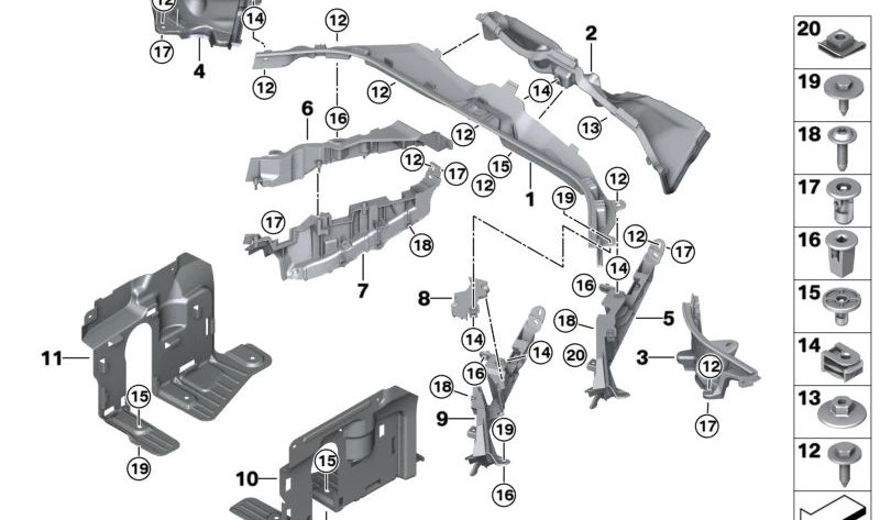 Front Left Steering Component Cover for BMW X5 F95, G05, X6 F96, G06, X7 G07, XM G09 (OEM 51757424917). Original BMW