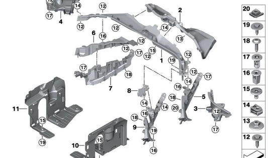 Front Left Steering Component Cover for BMW X5 F95, G05, X6 F96, G06, X7 G07, XM G09 (OEM 51757424917). Original BMW