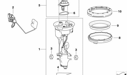 Pompa del freno anteriore (Hebelgeber) OEM 16148554065 per BMW Motorrad R1200GS, R1200R, R1200RT, R1200ST, HP2, K1200R, K1200S, K1300R, K1300S, R Ninet. BMW MOTORAD originale.