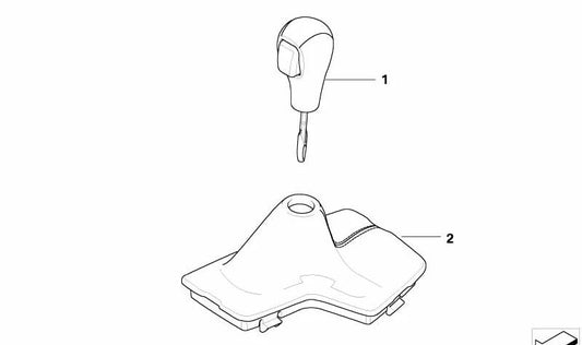 Funda de palanca de cambios en piel OEM 25163455115 para BMW X3 E83 (todos los modelos compatibles). Color negro. Original BMW.