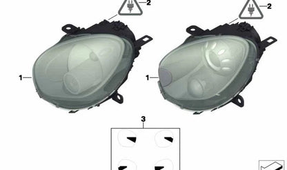 Faro delantero izquierdo Bi-Xenón OEM 63129808265 para MINI R60, R61. Original MINI.