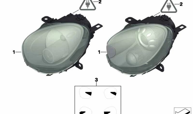 Bífaros de AHL-xenón izquierdo OEM 63129807483 para MINI Countryman R60, Paceman R61. Original MINI.