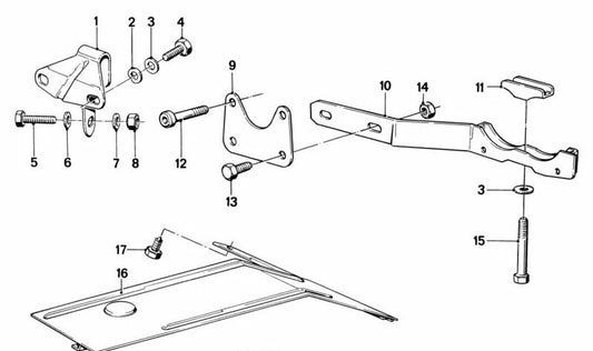 Support du système d'échappement pour BMW E12, E24 (OEM 18211176464). BMW d'origine
