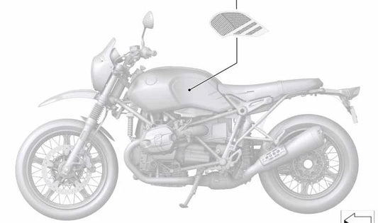 Decoração direita OEM 16118354980 para BMW Motorrad R nineT Urban G/S (03/2016 - 07/2020). Originais BMW Motorrad.