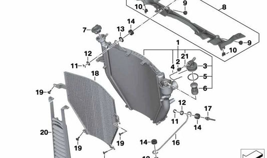 OEM 1711726449 AVC pour BMW K1600 GT, K1600 GTL, K1600 Bagger ... et plus encore. BMW original Motorrad.
