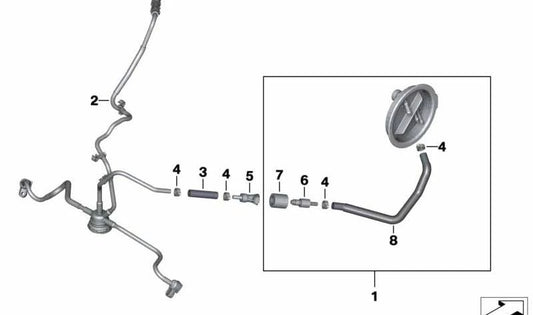 OEM -Kraftstoffrohr 13537694843 für BMW Motorrad R 1150 R, R 1150 RS, R 1150 RT, R 1150 GS, R 1150 GS Adventure, R 850 R, R 850 Rt. Originaler BMW Motorrad.
