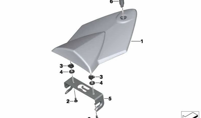 Puente de fijación asiento acompañante OEM 52537715988 para motos BMW HP4, S 1000 RR. Original BMW Motorrad.