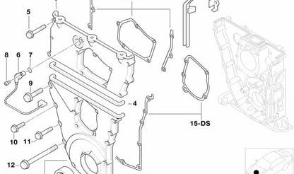 Juego de juntas para tapa cadena OEM 11141721802 para BMW E30 318is y E36 318is (M42, manual y automático). Asbestos free. Original BMW.
