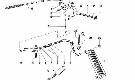 Cable Bowden (Acelerador/Embrague) OEM 35411120903 para BMW E12. Original BMW.