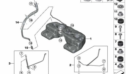 Separador de combustible OEM 16117303926 para BMW F45, F30, F31, F07, F10, F11, F18, F02, i3 I01, X1 F48, F49, X2 F39, X5 F95, G05, G18, X6 F96, G06, X7 G07 y MINI F60. Original BMW y MINI.
