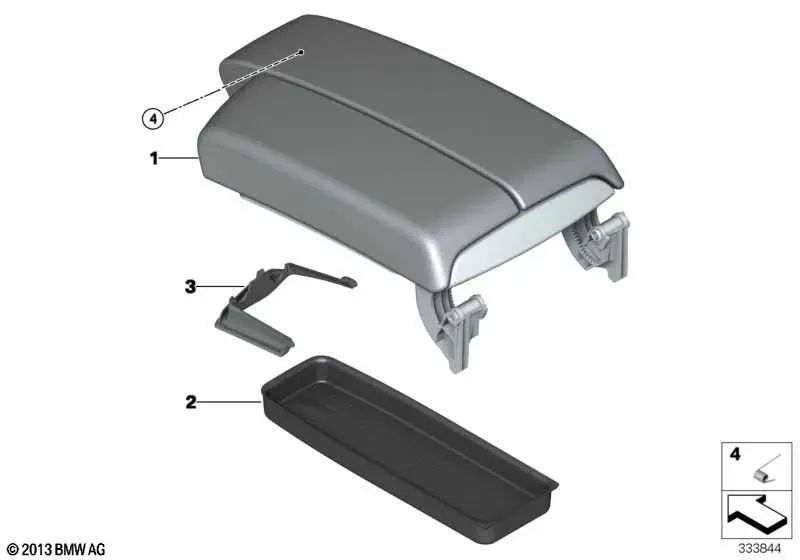 Supporto centrale in pelle anteriore per BMW E90, E90N, E91, E91N (OEM 51167147221). BMW originale