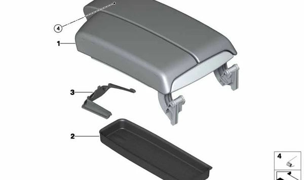 Reposabrazos delantero central para BMW Serie 3 E90, E91, E92, E93 (OEM 51169133816). Original BMW