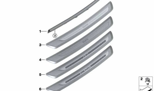 Cover strip left entrance for BMW Z4 G29 (OEM 51477456375). Original BMW