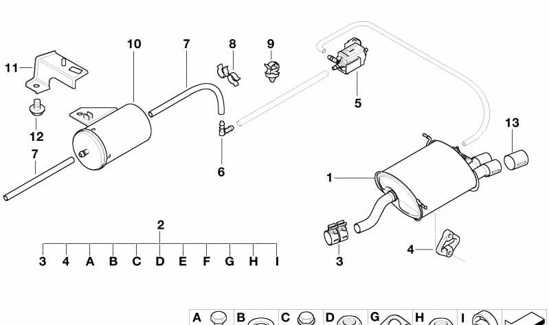 Silence arrière OEM 18107500206 pour BMW E36 et Z3. Remplacement BMW d'origine.