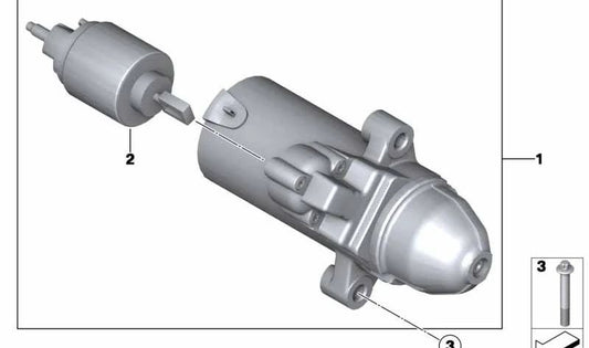 Arrancador OEM 12417823314 para MINI R56, R55 Clubman, R57 Cabrio, R58 Coupé, R59 Roadster, R60 Countryman, R61 Paceman. Original MINI.