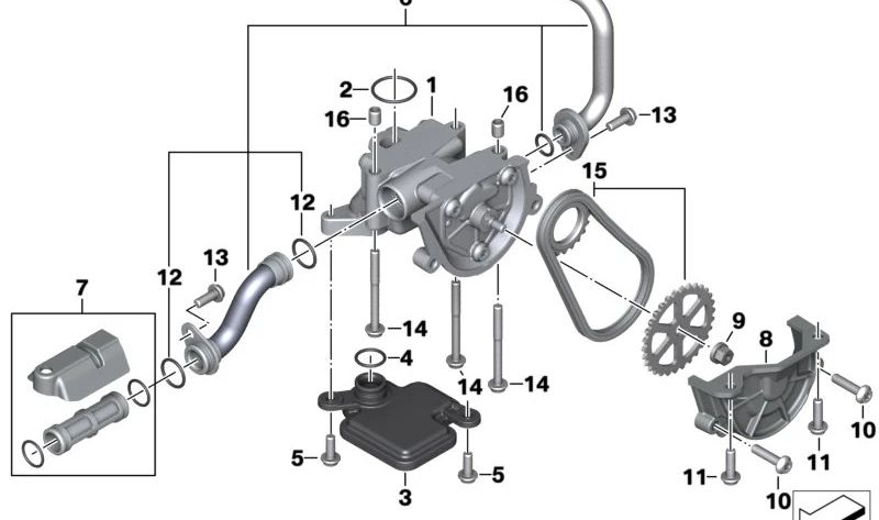 Cubierta bomba de aceite OEM 11418359986 para motos BMW F750GS, F850GS, F900R, F900XR... y más. Original BMW Motorrad.
