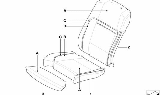 Backup Fut Right Leather Comfort Seat 52107978708 for BMW E70, E70N, E71, E72. Original BMW spare.