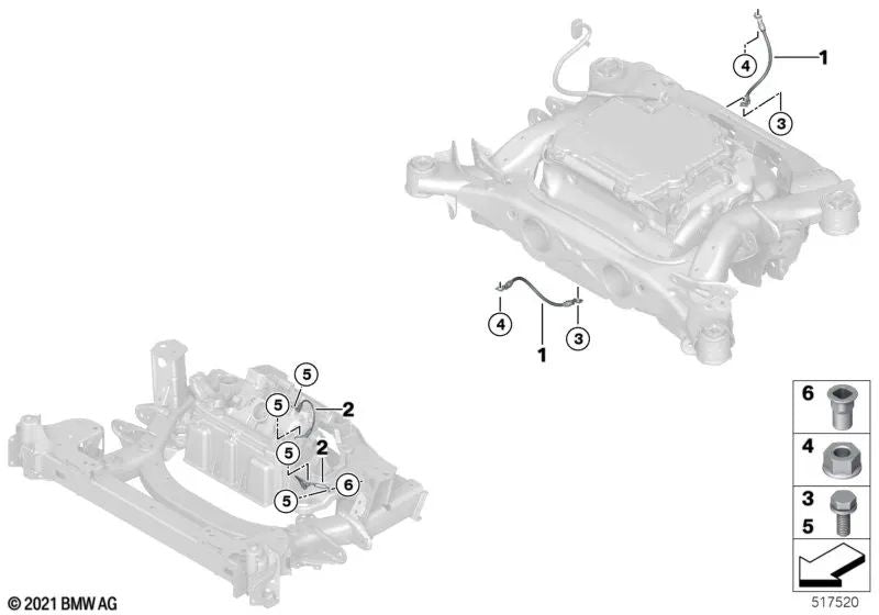 Cable de Masa para BMW (OEM 61295A0FAD6). Original BMW.