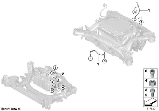 Cable de Masa para BMW (OEM 61295A0FAD6). Original BMW.
