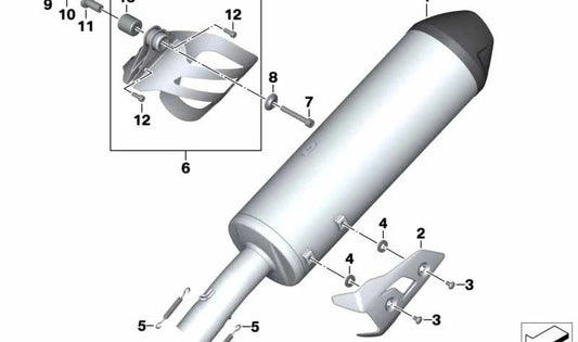 Casquillo distanciador OEM 18127722139 para motos BMW F700GS, F800GT, F650GS, F800GS, F800R. Original BMW Motorrad.