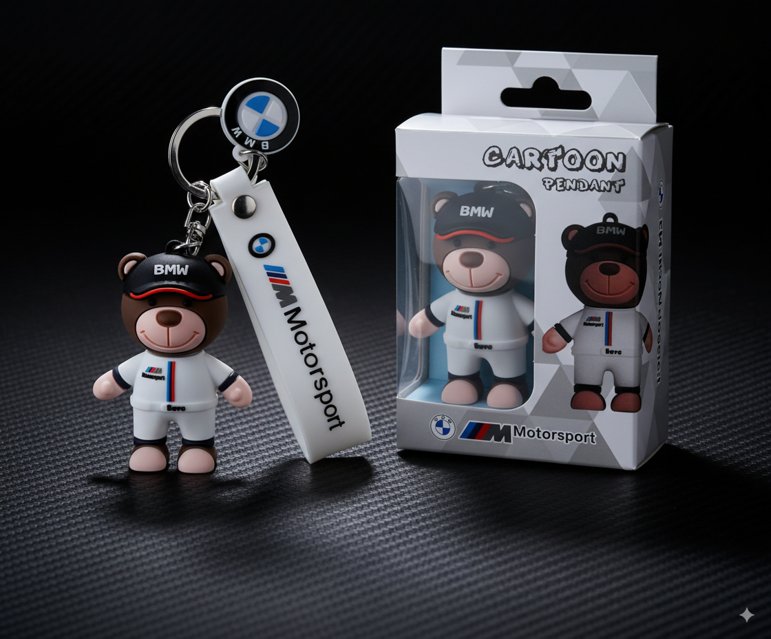 BMW Motorsport Keychain - Mechanical Bear or Pilot with Gift Box 🎁