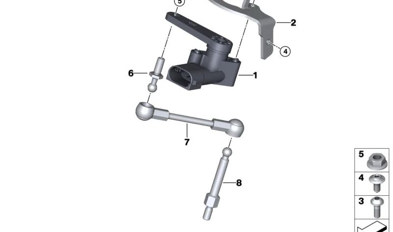 Soporte sensor de nivel de altura OEM 46637108057 para BMW Motorrad S 1000 RR, M 1000 RR. Original BMW Motorrad.