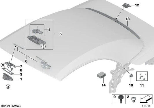 Right base plate cover for BMW 4 Series G23, G83 (OEM 54348491750). Original BMW.
