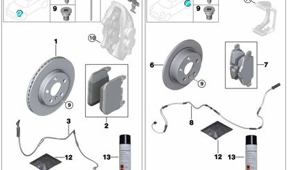 Sensor de desgaste de freno trasero OEM 34356859135 para MINI R56 LCI, Cooper S JCW, JCW... y más. Original MINI.