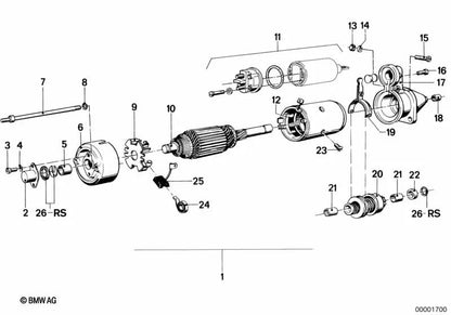Kit de reparación del arranque para BMW R248 (OEM 12411352541). Original BMW
