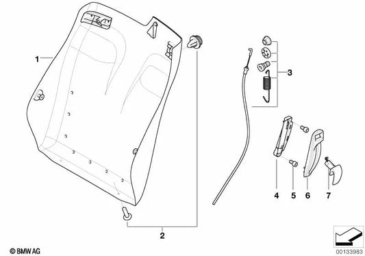 Pared trasera izquierda para BMW Serie 6 E64, E64N (OEM 52107160747). Original BMW.
