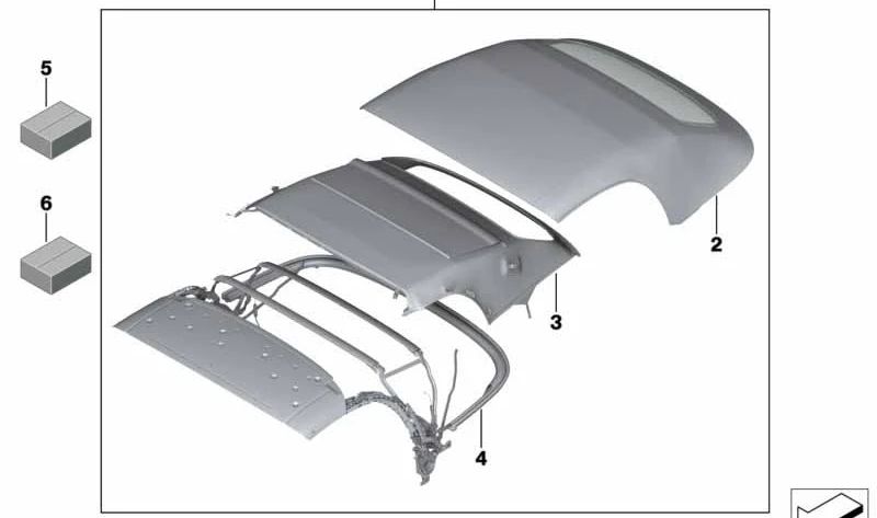 Capota de techo OEM 54347434541 para BMW G29. Original BMW.