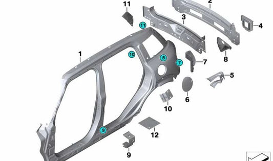 Refuerzo de umbral izquierdo OEM 41219241309 para MINI R60, R61. Pieza original MINI.