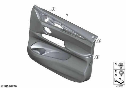 Revestimiento de puerta delantero derecho para BMW X6 F86 (OEM 51418068324). Original BMW