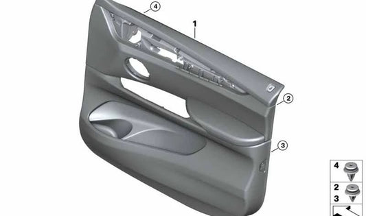 Acabamento da porta dianteira esquerda para BMW X6 F86 (OEM 51418068319). BMW originais.