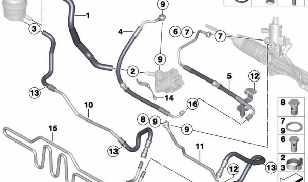 Tubería de retorno del refrigerante OEM 32416794672 para BMW E84. Original BMW.