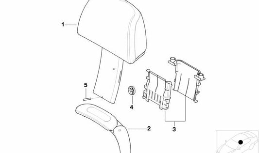 Crente de cabeça esquerda embelezado para BMW E52 (OEM 52107000133). BMW original