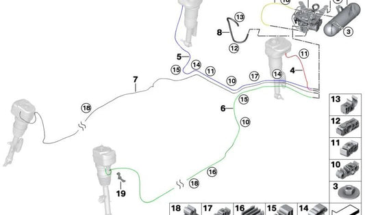 Conducto de aire OEM 37106790895 para BMW G70 (Serie 7). Pieza original BMW.