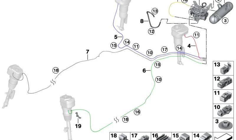 Système d'alimentation aérienne pour BMW G70 (OEM 37206895101). BMW d'origine