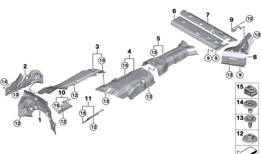 Silenciador traseiro direito com isolamento térmico para BMW G09 (OEM 51489451762). BMW originais.
