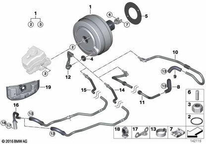 Conducción de Vacío para BMW Serie 1 E87, Serie 3 E90, E91 (OEM 34336769621). Original BMW