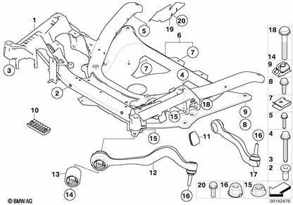 Fronthalter für BMW 5 E60 -Serie, E61N -Serie 6 E63 (OEM 3111283741). Original BMW
