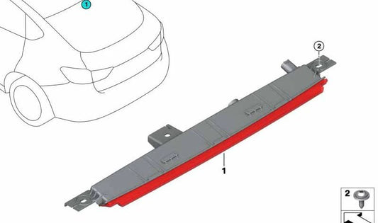 Dritter Bremslicht OEM 63257487689 für BMW F39 (x2). Original BMW.