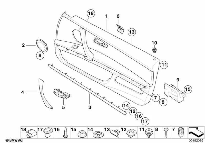 Scattatura interna sinistra per BMW E90, E91, E92, E93 (OEM 51419150337). BMW originale