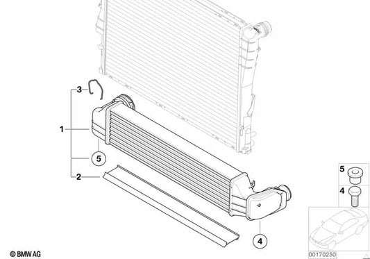 Supporto guida all'aria per BMW E83, E83N (OEM 17113428650). BMW originale.