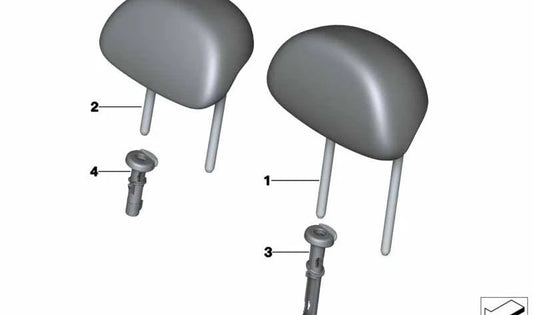 Guía reposacabezas central bloqueable OEM 52209803689 para MINI Countryman R60 Cooper, Cooper D, Cooper ALL4… y más. Original MINI.