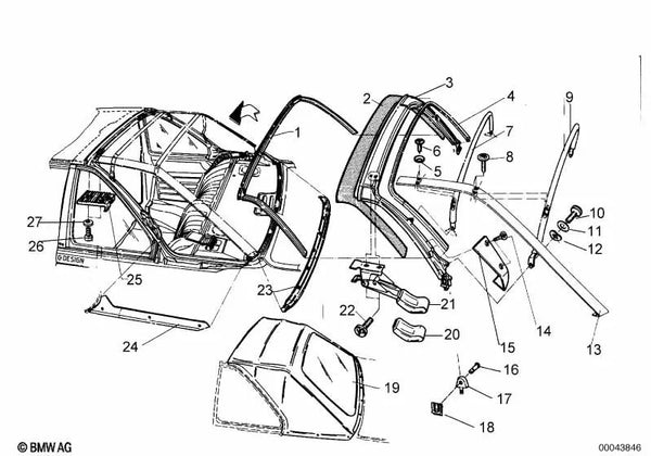 Sellado para BMW Serie 3 E30 (OEM 51710006414). Original BMW
