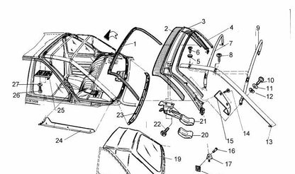 Cierre izquierdo OEM 54310006348 para BMW E30. Original BMW.