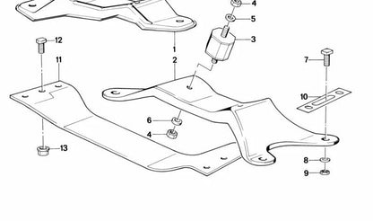 OEM 24711128582 rubber support for BMW E30. Original BMW.