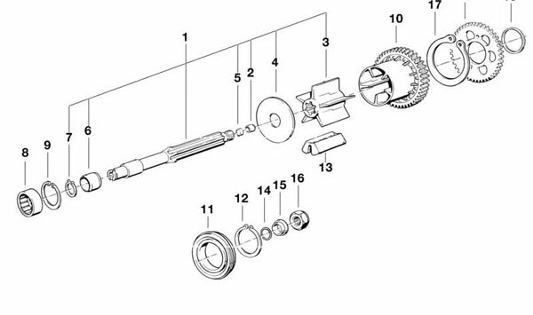 Arandela distanciadora OEM 11211465216 para motos BMW K1200GT, K1200RS, K1, K1100RS... y más. Original BMW Motorrad.